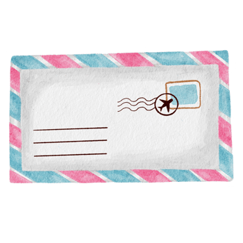 Watercolor elements travel women's letter png