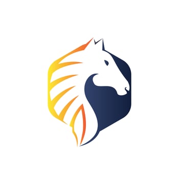 Horse logo design. Stylish graphic template design for company farm race. vector