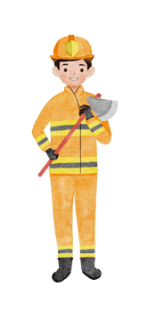 watercolor illustration firefighter career png
