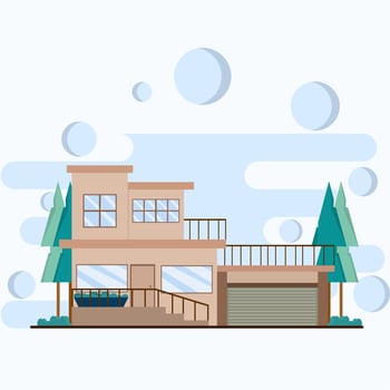 house building concept. House in flat design style. town house. housing models. House, building, house exterior, family home, modern house vector