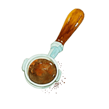 Watercolor coffee maker png