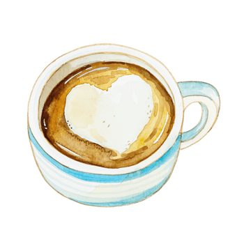 Watercolor coffee cappuccino png