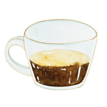 Watercolor hot espresso png