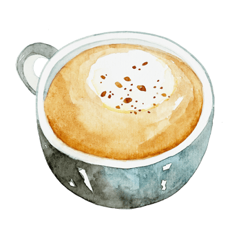 Watercolor coffee macchiato png
