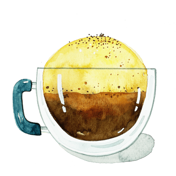Watercolor illustration mocha png