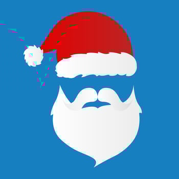 santa klaus with hat and long beard vector