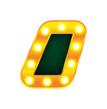 single retro cinema light bulb sign alphabet png