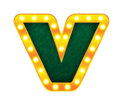 v retro cinema light bulb sign alphabet png