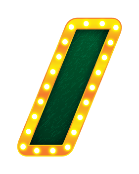slash retro cinema light bulb sign alphabet png