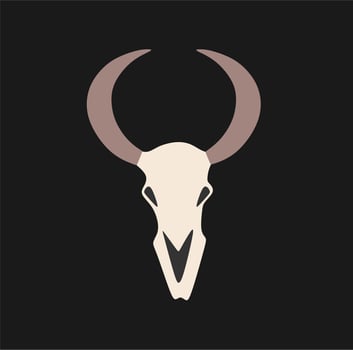 Bull skull in flat style. Animal skull vector