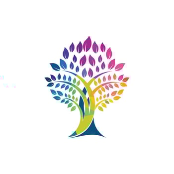 Green tree vector logo design. Natural product, organic shop, ecology company, alternative medicine, green unity, garden, farming, forest etc.