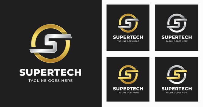 Letter S logo design template with luxury circle shape style vector