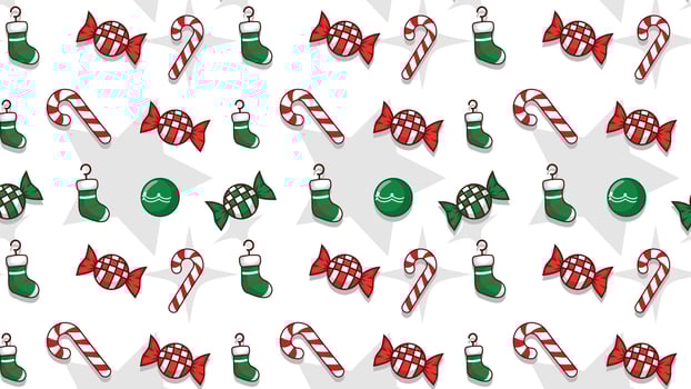 Flat design christmas pattern collection with elements vector