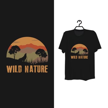 Creative wild nature t shirt design. vector