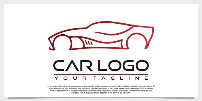 Sport car logo vector icon simple design Premium Vector
