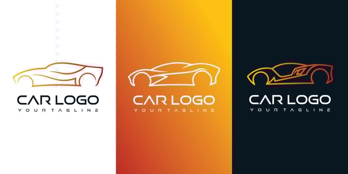Sport car logo vector icon simple design Premium Vector