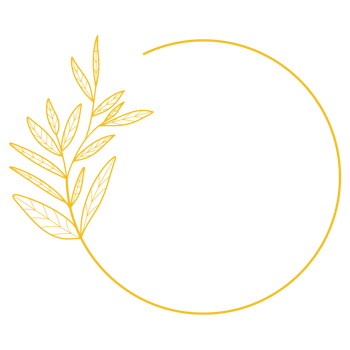 Gold Circle Frame Leaves png