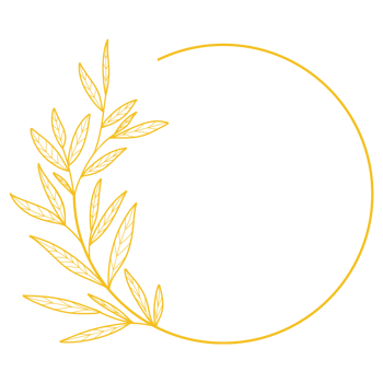 Gold Circle Frame Leaves png