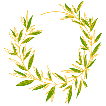 Gold Circle Frame with Leaves png