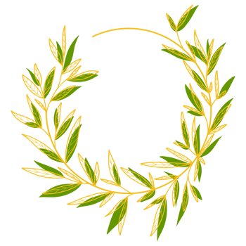 Gold Circle Frame with Leaves png