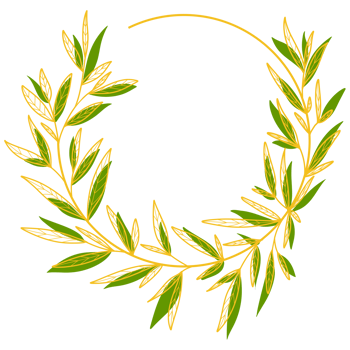 Gold Circle Frame with Leaves png