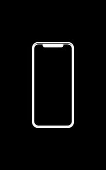 Front View of the Smartphone Silhouette for mock up with blank screen. Vector Illustration