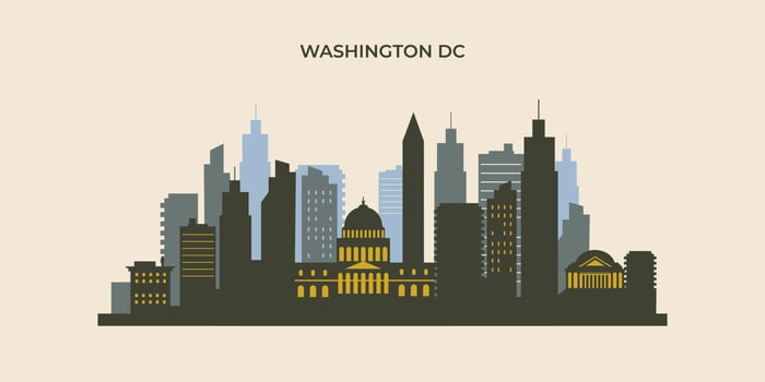 Washington dc flat background vector