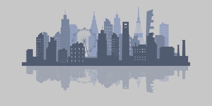 City flat background vector