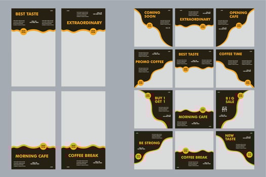 Social Media Feed and Story business Template with Orange theme vector