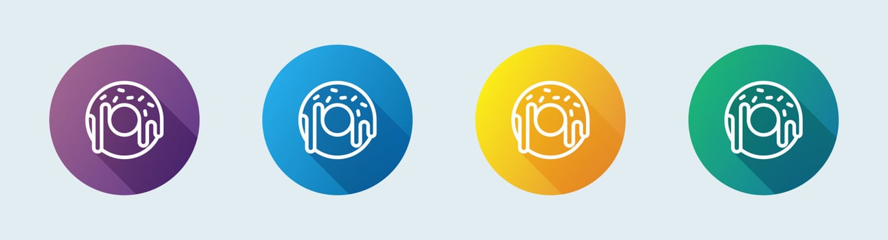 Donut line icon in flat design style. Sweet food signs vector illustration.