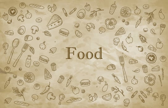Food manu and background old vector