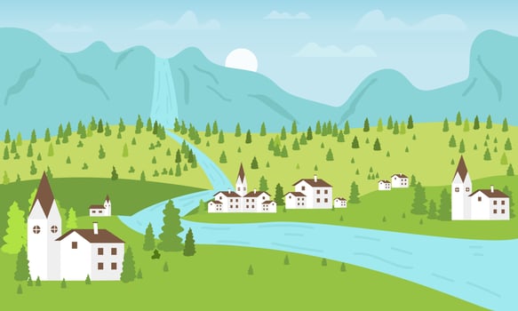 Nature beautiful town vector