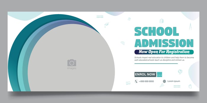 School banner template vector