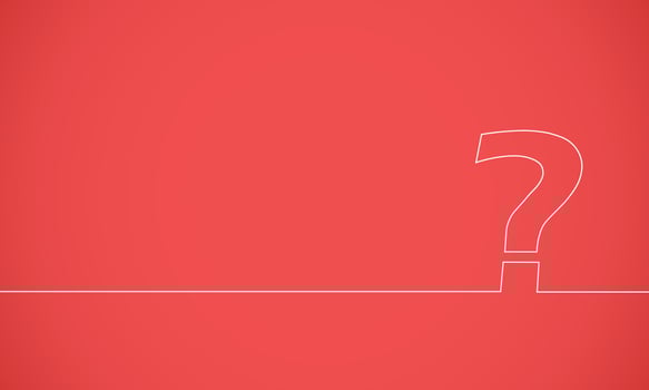 Question mark vector with red background illustration on right suitable for QnA or question and answer background and survey with red background