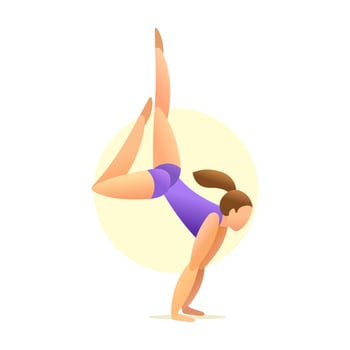 Gymnast girl. Gymnastics. Vector illustration isolated on white background