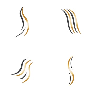 hair wave logo vector illustration design