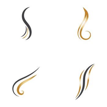 hair wave logo vector illustration design