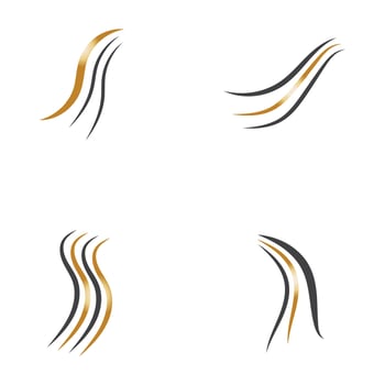 hair wave logo vector illustration design