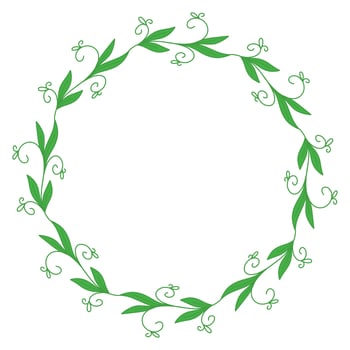 Doodle hand drawn branch wreath frame vector illustration