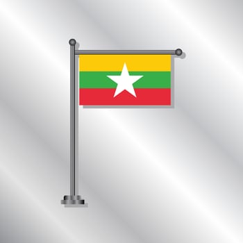 Illustration of Myanmar flag Template vector
