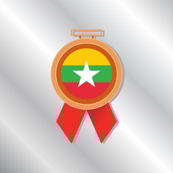 Illustration of Myanmar flag Template vector