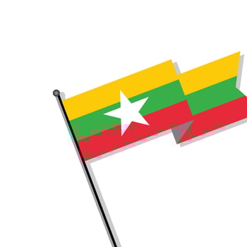 Illustration of Myanmar flag Template vector