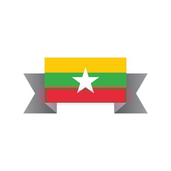 Illustration of Myanmar flag Template vector