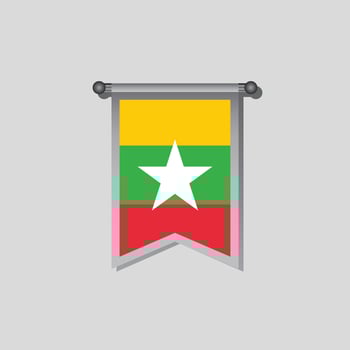 Illustration of Myanmar flag Template vector