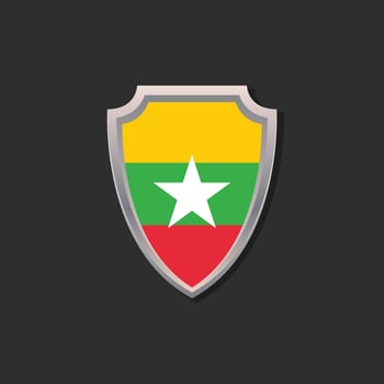 Illustration of Myanmar flag Template vector
