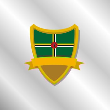 Illustration of Domonica flag Template vector