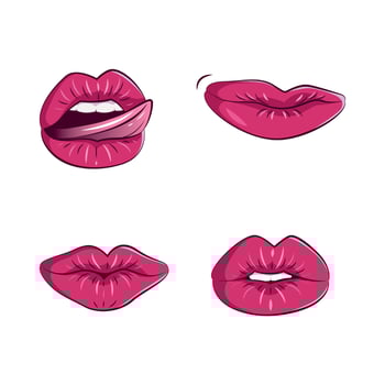 Collection of Women Mouths vector