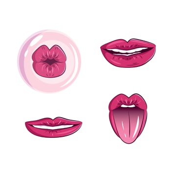 Collection of Women Mouths vector