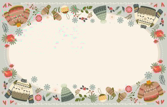 Template of Winter Border Background vector