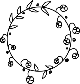 Flower wreath doodle drawing vector
